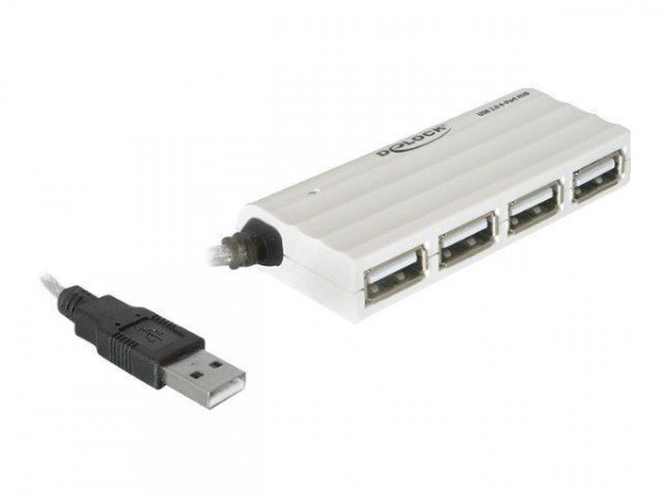 USB-HUB Delock 4-Port USB, silber, slim extern