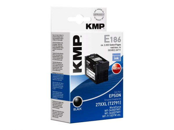KMP Patrone Epson T2791 black pigm. 2200 S. E186