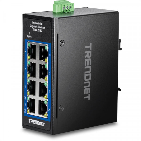 TRENDnet 8-Port Industrial Gigabit DIN-Rail Mini Switch