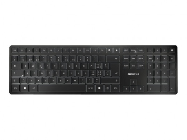 CHERRY TAS KW 9100 SLIM Wireless CH-Layout schwarz/silber