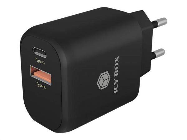 Steckerladegerät IcyBox für USB Power Delivery 2 Ports