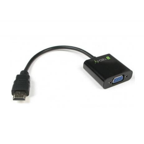 Techly HDMI zu VGA Konverter, Plug and Play, HDCP kompatibel