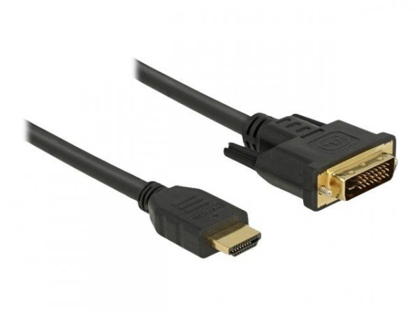 DELOCK Kabel HDMI > DVI 24+1 bidirektional 0.50m schwarz