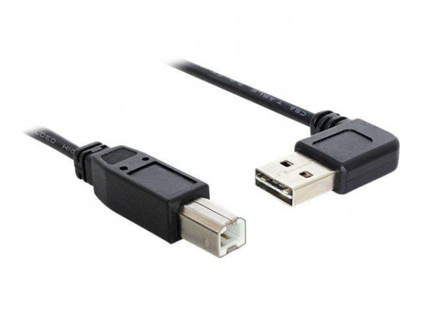 Easy USB Kabel Delock A 90° -> B St/St 2.00m schwarz