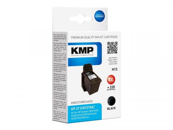 KMP Patrone HP C8727AE Nr.27 black 500 S. H13 refilled