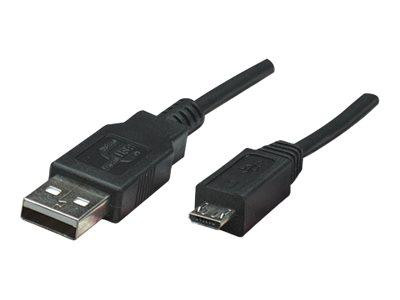 Manhattan USB Kabel A -> micro B St/St 0.50m sw