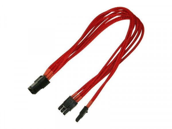 Kabel Nanoxia PCI-E 6- auf 6+2-Pin, 30 cm, Single, rot