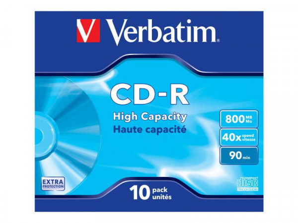 CD-R Verbatim 800MB 10pcs Pack 40x JewelCase extra protec