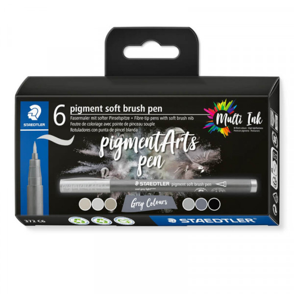 STAEDTLER MultiInk Pigment Arts soft brush pen 6-er Set