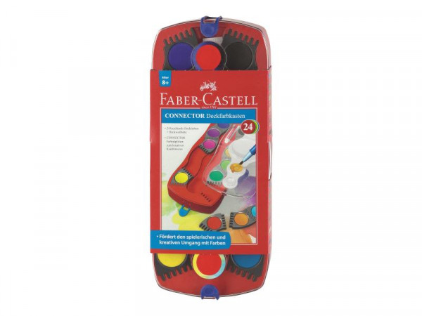 FABER-CASTELL Farbkasten Connector 24 Farben rot