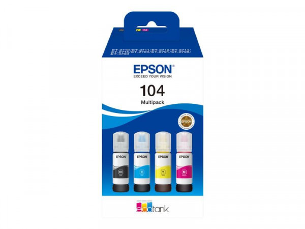Tintenbehälter Epson 104 4er-Pack black + color T00P6