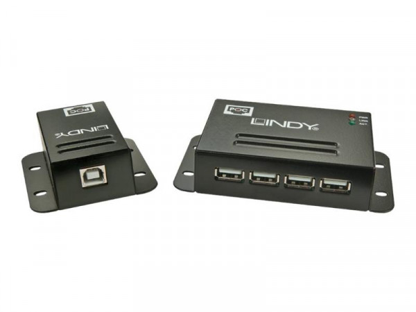 Lindy USB 2.0 Cat.5 Extender 50m Power over RJ45 4 Port