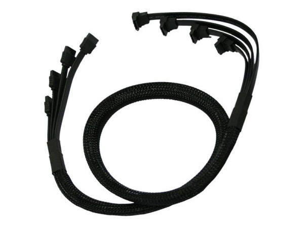 Kabel Nanoxia SATA 6Gb/s 4-fach Kabel abgewinkelt, schwarz