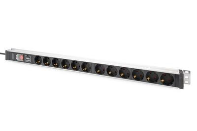 DIGITUS PDU 1HE 12xSchuko 16A Ausgänge 230V/16A schwarz