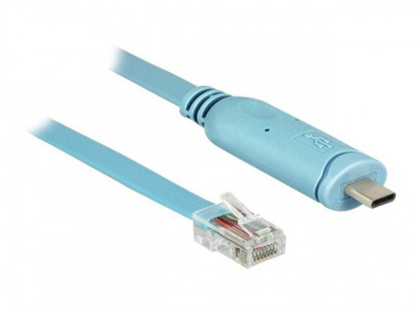 DELOCK Adapter USB2.0/C St > Seriell RS232 RJ45 St 3.0m blau