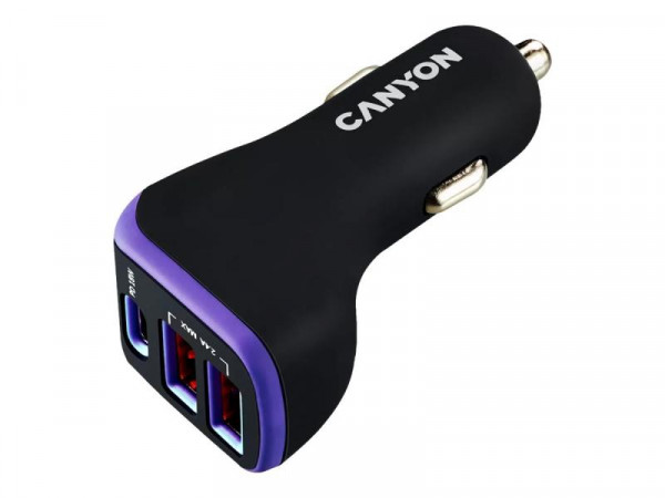 Canyon KFZ-Ladegerät 3Port 2xUSB-A,USB-C 18W PD