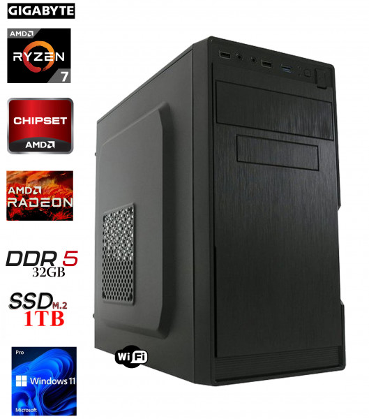 PC OfficeLine: AMD Ryzen 7 8700G | 32GB | AMD Radeon 780M | 1TB M.2 | WiFi | W11P