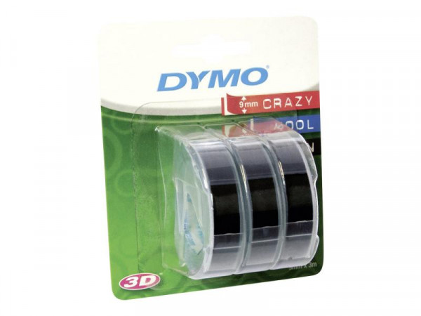 DYMO Prägeband 3er Packung 9mmx3.0m schwarz glänzend