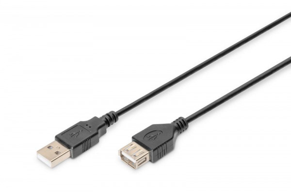 DIGITUS USB Verlängerungskabel, 3m, schwarz