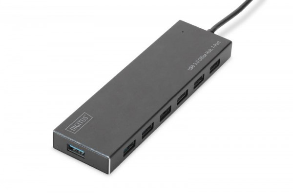 DIGITUS 7-Port-USB-Hub 7xUSB3.0 Alu schw.matt +NT +Kabel
