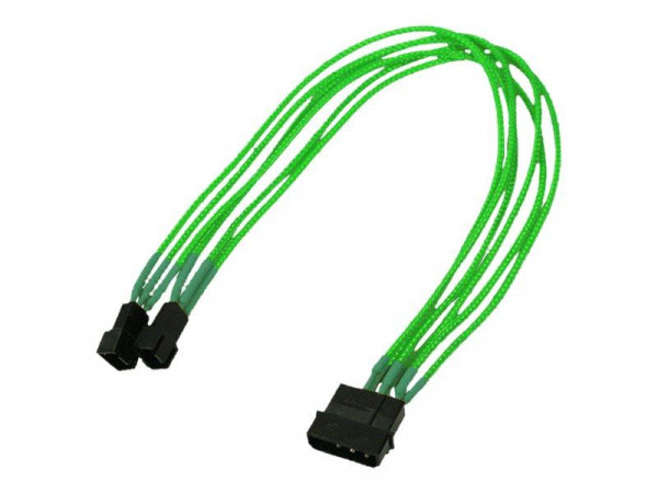Kabel Nanoxia 4-Pin auf 2 x 3-Pin, Single, 30 cm, neon-grün