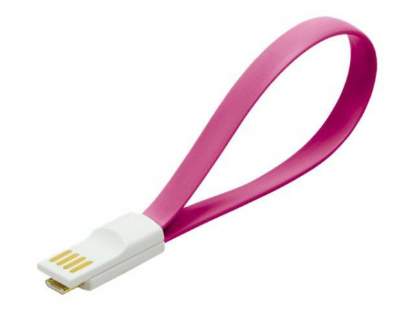 LogiLink USB Kabel A -> micro B St/St pink magnet