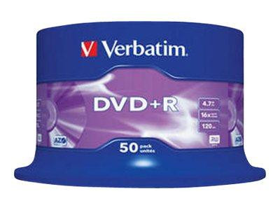 DVD+R Verbatim 4,7GB 50pcs Pack 16x Spindel azo silber