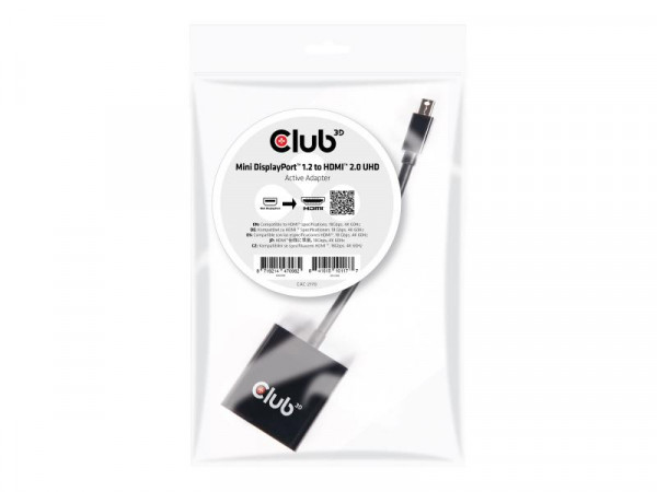 Club3D Adapter MiniDisplayPort > HDMI 2.0 3D 4K60Hz aktiv