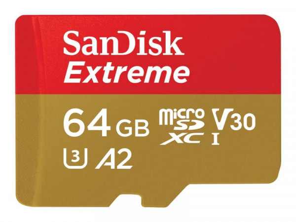 SD MicroSD Card 64GB SanDisk Extreme SDXC inkl. Adapter