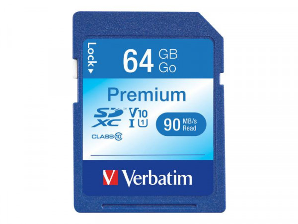 SD Card 64GB Verbatim SDXC Premium Class 10 retail