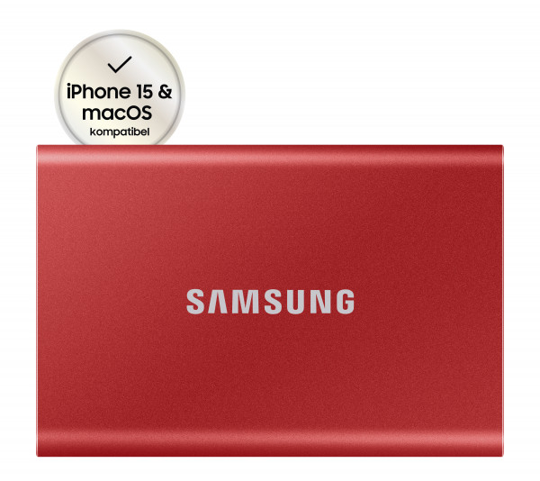 SSD 500GB Samsung Portable SSD T7 USB3.2 Gen.2 Mettalic Red