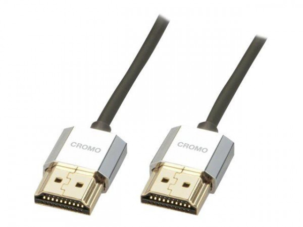 Lindy HDMI High Speed Kabel CROMO Slim Ethernet A/A 0.5m