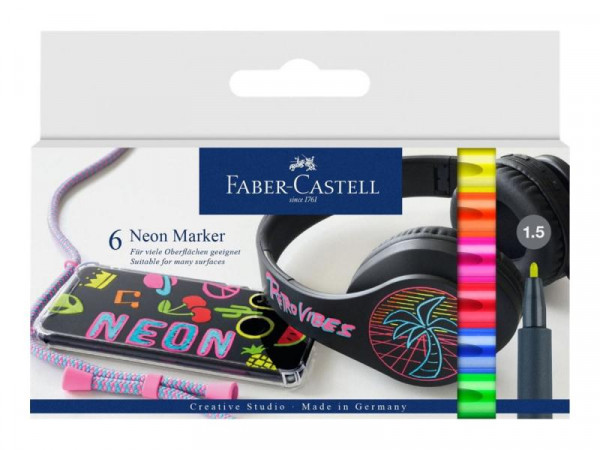 FABER-CASTELL Neon Marker 6er Kartonetui