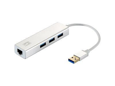 LevelOne Adapter USB3.0-> RJ45 10/100/1000,3xUSB3.0 0.15m si