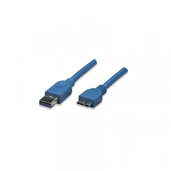 Techly USB3.0 Anschlusskabel Stecker Typ A - Stecker Micro B, Blau 1 m