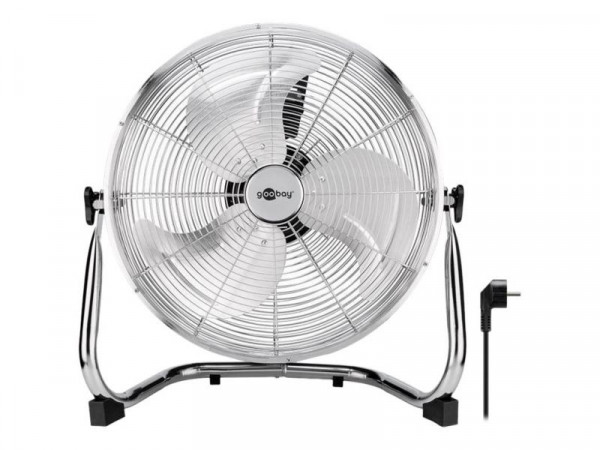 Goobay 16" Retro-Bodenventilator, chrome