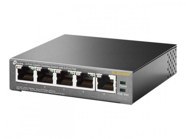 Switch TP-Link 5x GE TL-SG1005P (4xPOE/56W)