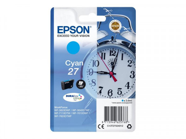 Patrone Epson 27 cyan Dura Brite Ultra Ink 3,6ml