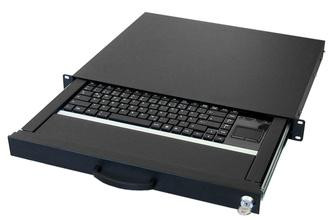 aixcase 19" Rack 1U Tastatur US Touchpad USB schwarz
