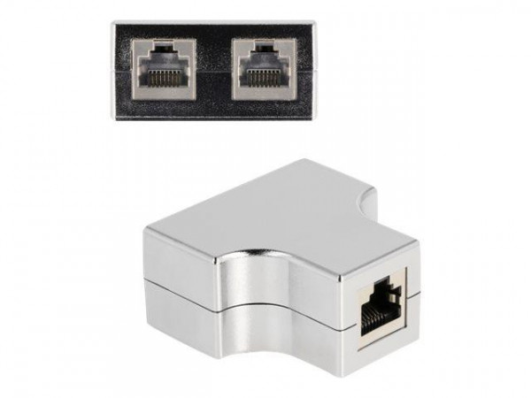 DELOCK RJ45 Splitter/T-Adapter 1xRJ45 zu 2xRJ45 Cat.5e STP