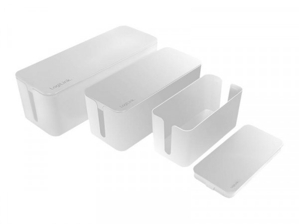 LogiLink Kabelbox-Set, 3 Größen, weiß
