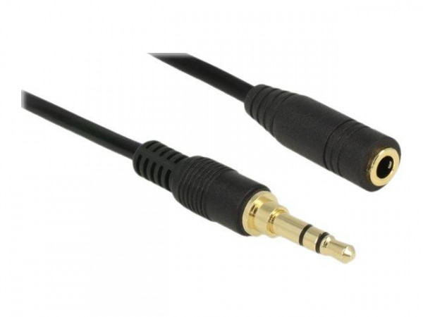 DELOCK Verlängerung Klinke 3.5mm 3Pin St > Bu 5.0m schwarz