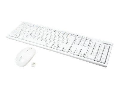 LogiLink Tastatur Wireless 2,4GHz mit Maus white