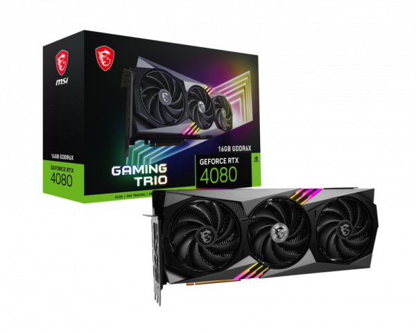 MSI RTX4080 GAMING TRIO 16GB GDDR6X HDMI 3xDP