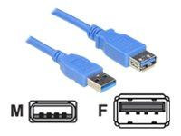 USB3.0 Verl. Delock A -> A St/Bu 5.00m blau