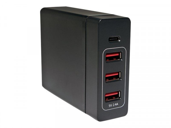 LogiLink USB Tischladeadapter 3xUSB-A Port+1xUSB-C Port,60W