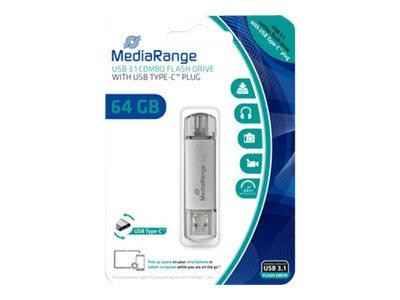 MediaRange USB-Stick 64 GB USB 3.1 combo mit USB Type-C