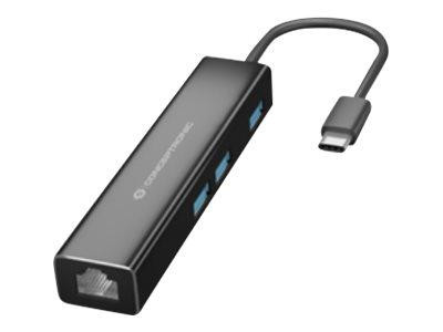 CONCEPTRONIC 3-Port USB-C->USB-A 3.0/Gigabit LAN HUB sw