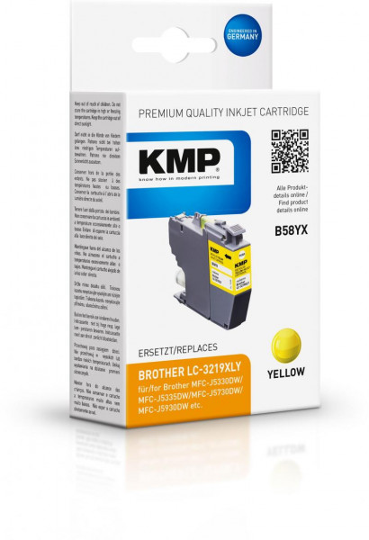 KMP Patrone Brother LC3219XLY yellow 1500 S. B58YX refilled