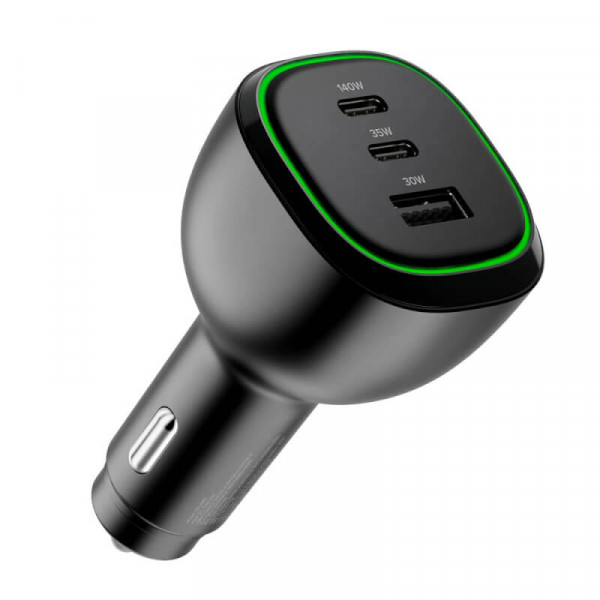 Alogic KFZ Lagegerät 165W 3Port 2xUSB-C+1xUSB-A+USB-C Kabel